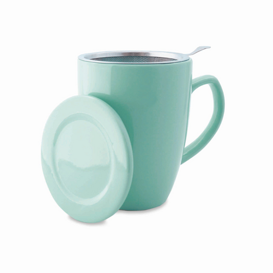 Chávena de cerâmica com filtro e tampa menta 350 mL